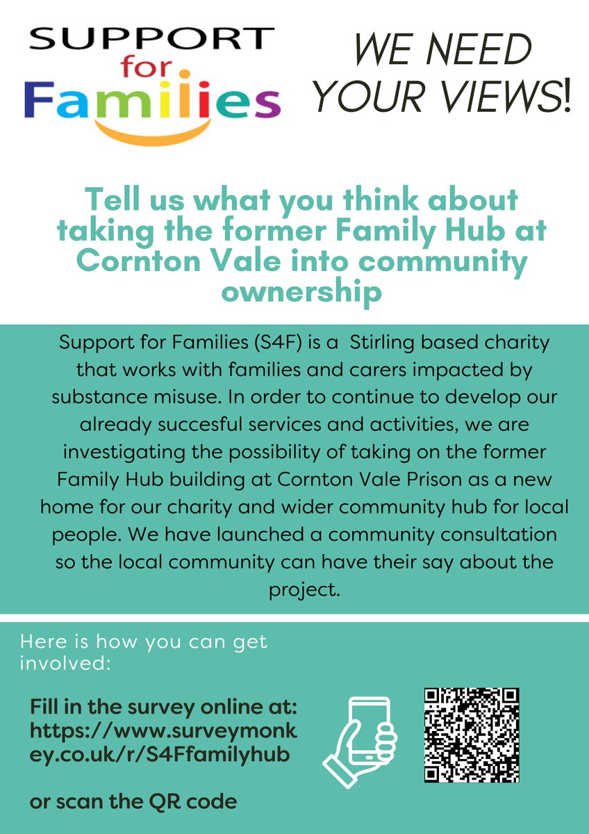 Plus recently shared info about the Hub. Support for Families has supported many of our Wallace High pupils and families & is looking at the Hub too. The Hub would help the group to help more families in our community so please fill in the survey if you can.