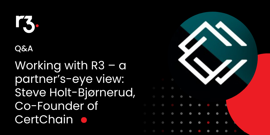 inside_r3's tweet photo. R3 touched base with Co-Founder at #CertChain, Stephen Holt-Bjørnerud - an R3 #VentureDevelopment partner.

Get a full debrief on why CertChain chose R3's #QuickStart and #Corda to build its solution that is transforming built environment compliance: https://t.co/YOQoXtrUDg https://t.co/Mvxx0OleNV