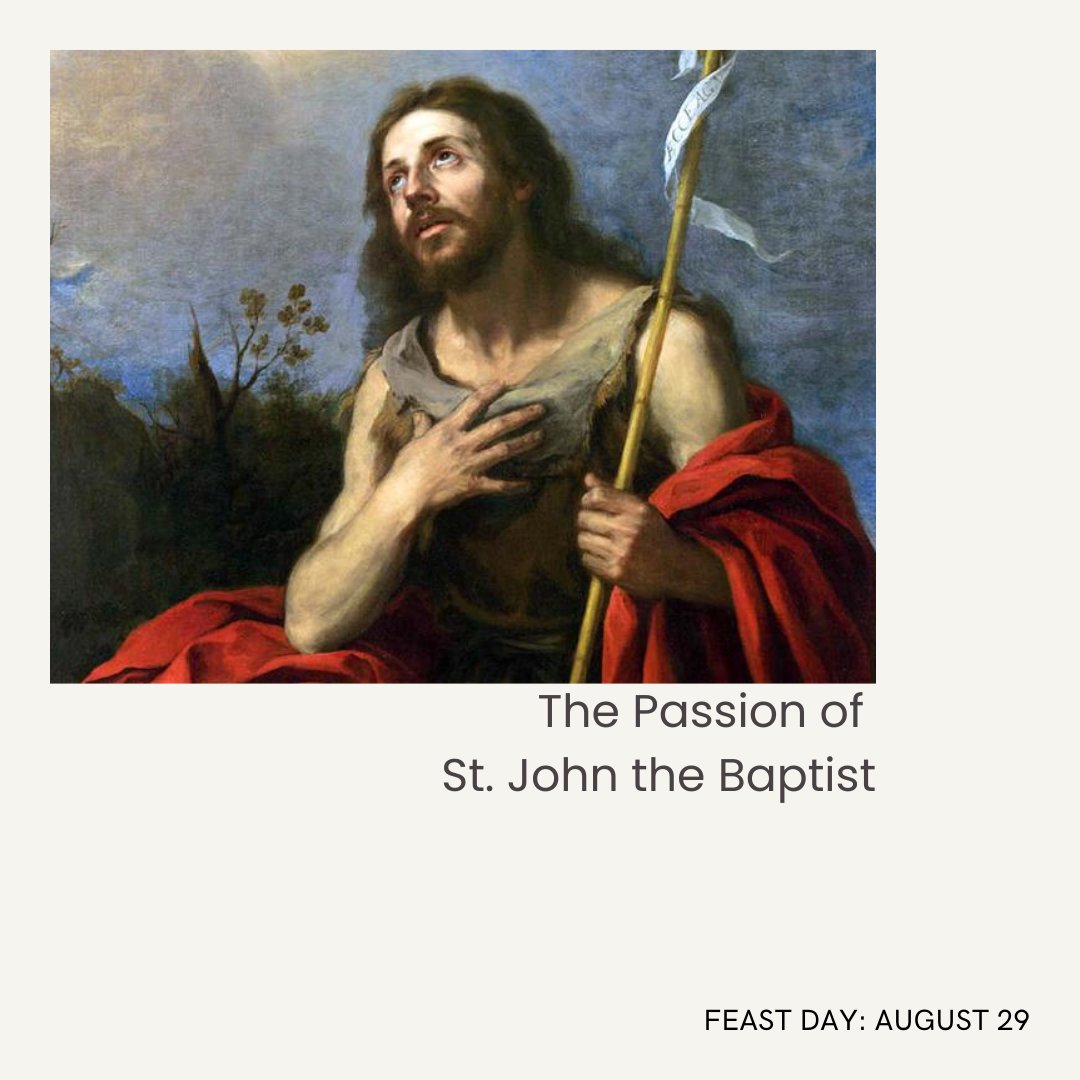 RegnumChristiNY's tweet photo. On the feast day of the Passion of St. John the Baptist, we pray- St John the Baptist, you were given a holy mission and sanctified in the womb of your mother in preparation for that mission. You never deviated from your calling and always pointed the way to Christ, the Savior https://t.co/HGH0cU89nx
