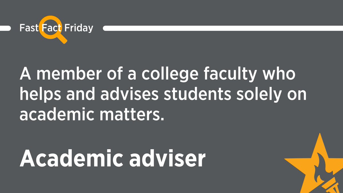 EducationUSAYuc's tweet photo. 📷 Academic adviser:  A member of a college faculty who helps and advises students solely on academic matters.  #FastFactFriday https://t.co/5iexie7SvO