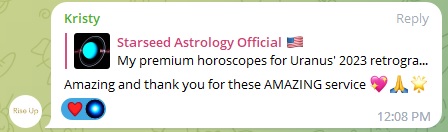 starseedastro's tweet photo. Spontaneous love for the premium #horoscopes, Kristy says "amazing." Thank you Kristy.

#Astrology #UranusRx #UranusRetrograde #Horoscope https://t.co/fhh2SRaEnD