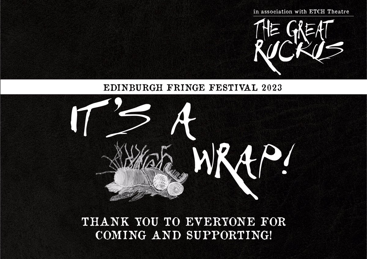 IT’S A WRAP! 

Thank you so much to everyone who came to see and support THE GREAT RUCKUS at @ThePleasance Courtyard this #edinburghfringe #EdFringe2023