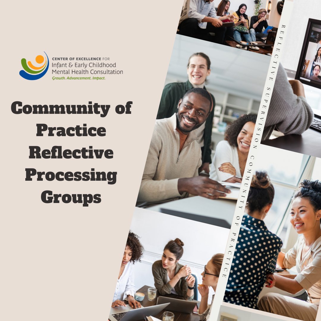 The Center of Excellence (CoE) for Infant and Early Childhood Mental Health Consultation (IECMHC) is excited to offer Community of Practice Reflective Processing groups to provide a reflective supervisory group experience bit.ly/45Kn3nR