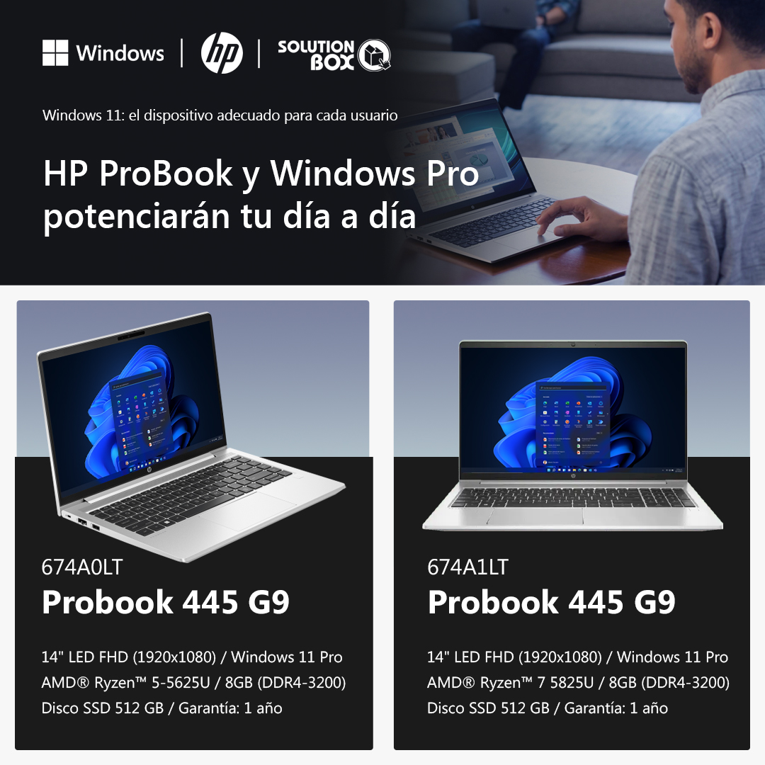 👉 Disfrutá de #HP ProBook y las ventajas de #Windows11Pro, el sistema operativo más avanzado y seguro de #Microsoft.
Ofrece una experiencia de usuario fluida, intuitiva y personalizable, con acceso a las mejores apps y servicios en la nube.

💥La combinación perfecta💥