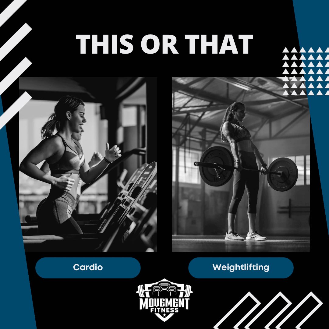 Cardio improves heart health and endurance, while weightlifting builds muscle strength and metabolism. 

A balanced mix offers overall fitness benefits.

But what I wanna know is which do you enjoy more?

Comment down below and let us know! Cardio, weightlifting, or both?