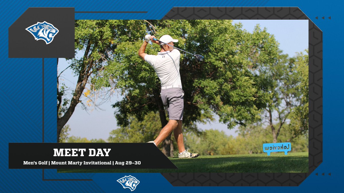 dwusports's tweet photo. The @dwu_golf Men's team travels to Yankton, S.D. for their first meet of the season! First tee time starts at 10 AM! #BleedBlue 
📌 Yankton, S.D. (Fox Run, The Bluffs)
⏰ 10:00 AM
⛳️ Mounty Marty Invitational https://t.co/3rd0B5hYOG