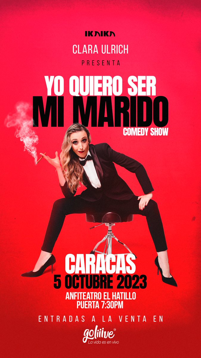De Argentina directo a Venezuela!

<a href="/Claraulrichok/">Clara Ulrich</a> nos trae su show "yo quiero ser mi marido" una comedia muy muy interesante

Anfiteatro el hatillo
5 de octubre
Entradas por <a href="/goliiivemx/">goliiive</a>