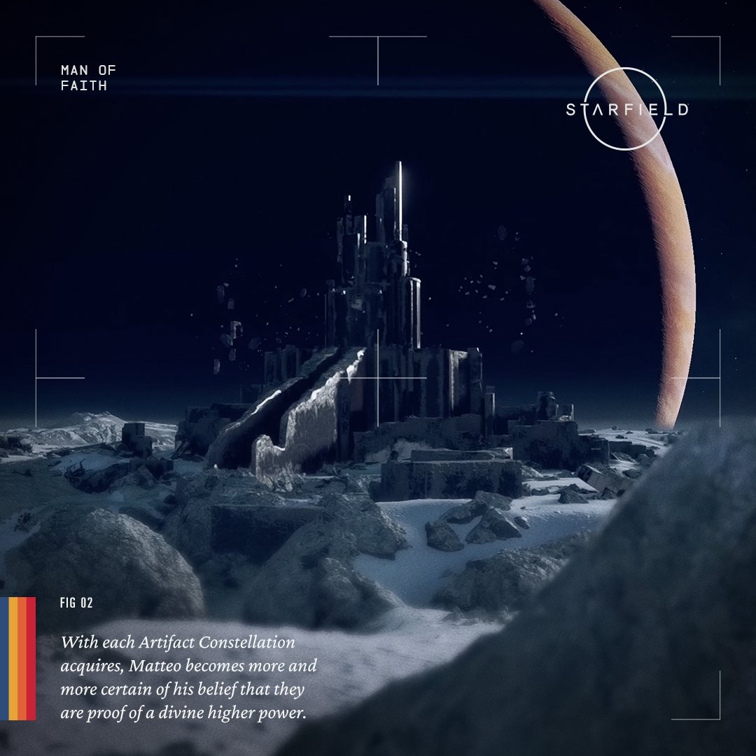 runainfo's tweet photo. Introducing Matteo Khatri, Constellation's resident theologian. 

Committed to understanding of humanity’s place in the universe through studying relics of our ancient past. #Starfield    

Voiced by Carlos Valdes https://t.co/IrwODEglCa