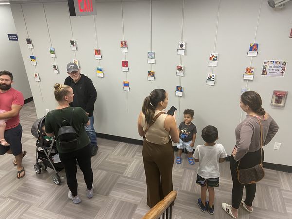 rvcpl's tweet photo. We had a very successful Tiny Art Show Opening night on August 24. 🖼
The art will be up in the Downstairs Hallway Gallery until the end of August. Artists can pick up their pieces starting September 5.
#RVCLibrary #TinyArtShow #LibraryTwitter #RockvilleCentre https://t.co/yJQmDOe9RI
