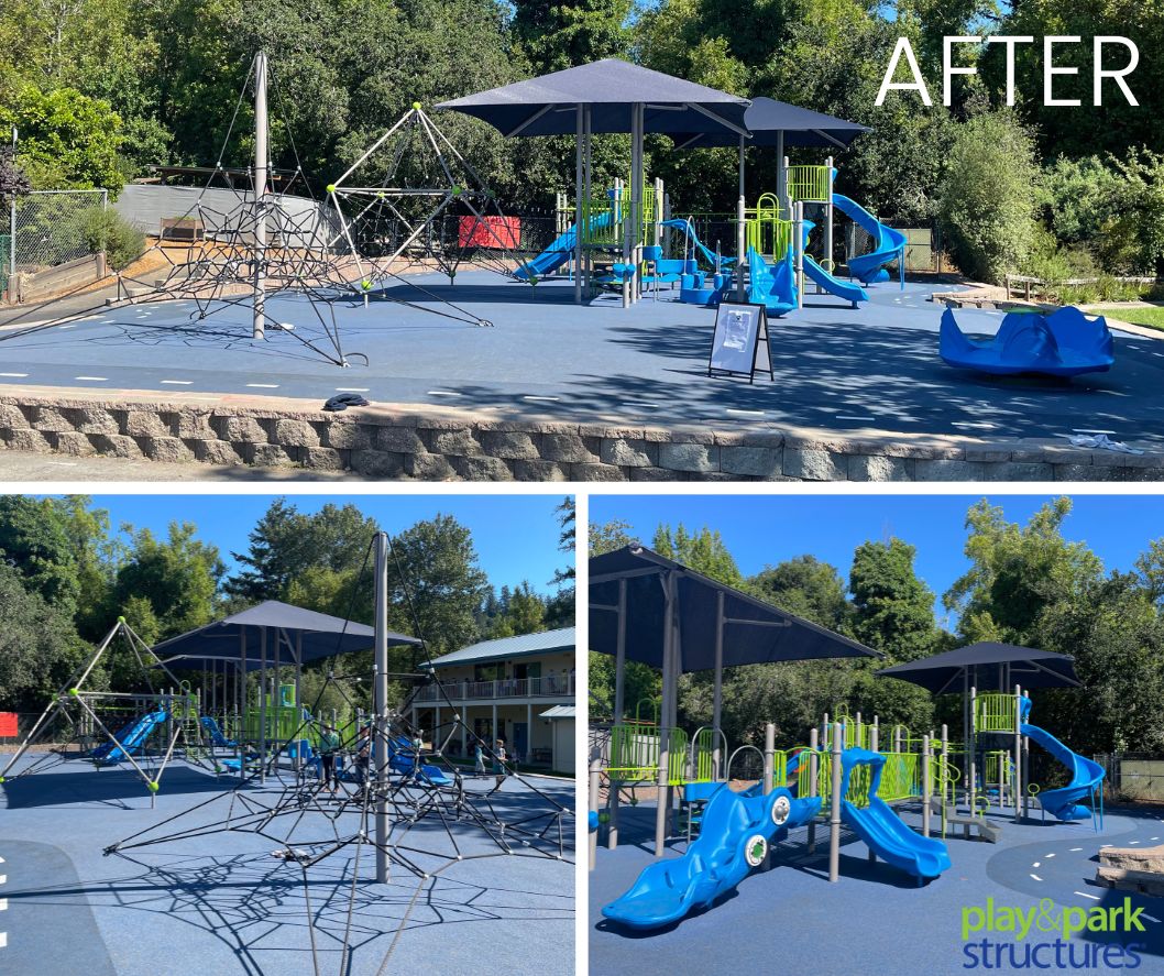 NorCalRec's tweet image. 🚀 Exciting News! 🌟 We teamed up with @playandpark Structures to bring a jaw-dropping transformation to San Lorenzo Valley Elementary School in Felton, CA!
From a worn-out playground that had seen better days, to a vibrant and dynamic play area🔄➡️