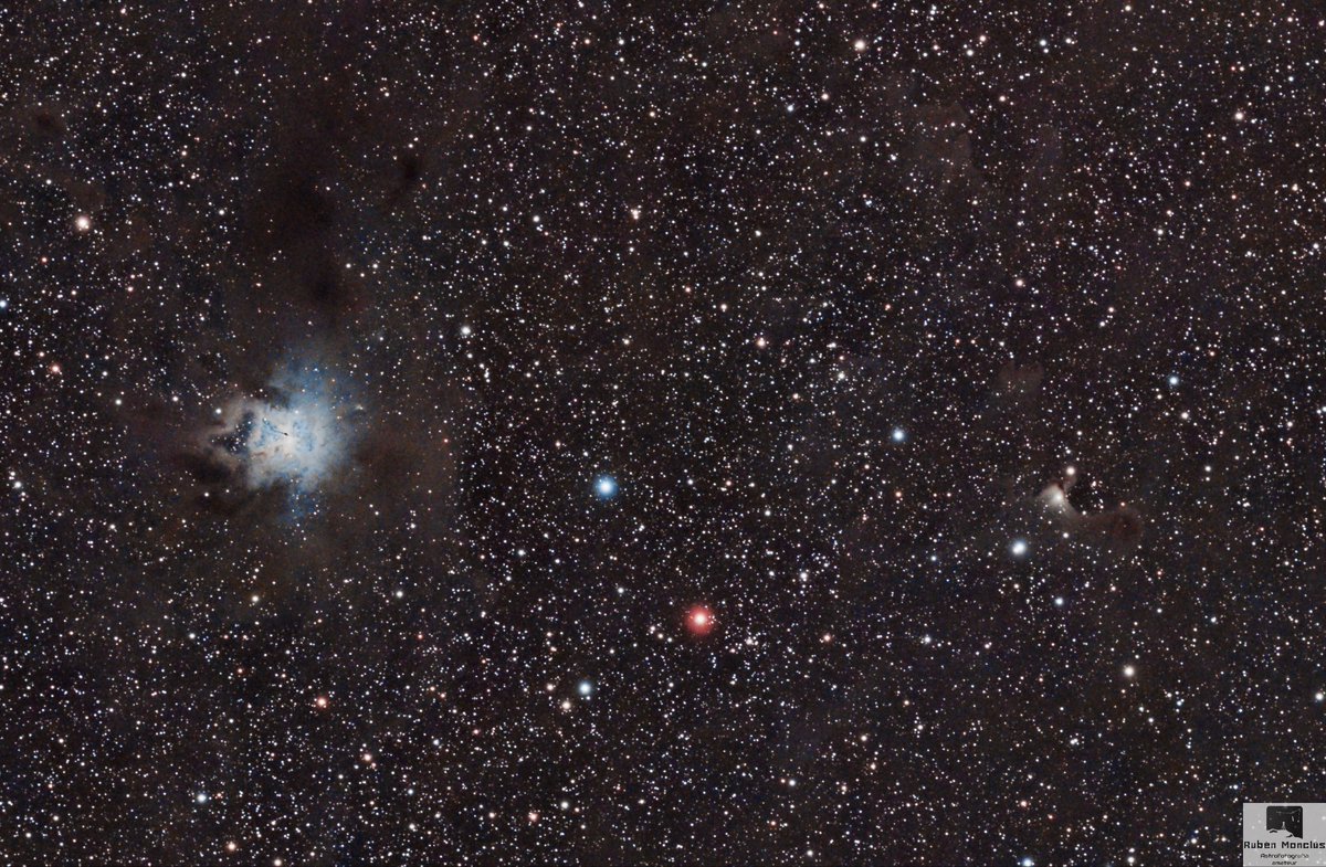 <a href="/El_Universo_Hoy/">El Universo Hoy 🧈</a> Nebulosa Iris NGC7023. Resultado de procesar 14 tomas de 600s cada una. Tomadas el pasado día 12 de agosto en el puerto de Laguarres, cerca de Benabarre, a 1000 metros de altura. Se pueden observar levemente algunos fantasmas de Cefeo.