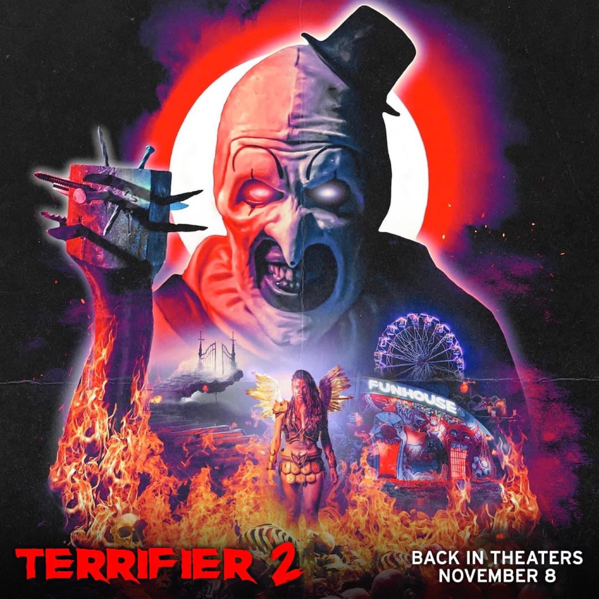 Terrifier 2 is headed back to theaters nationwide on November 8th! There is a very special surprise attached to the film that you’re not gonna want to miss 😉🤡🤘 #terrifier2 #backintheaters #november8