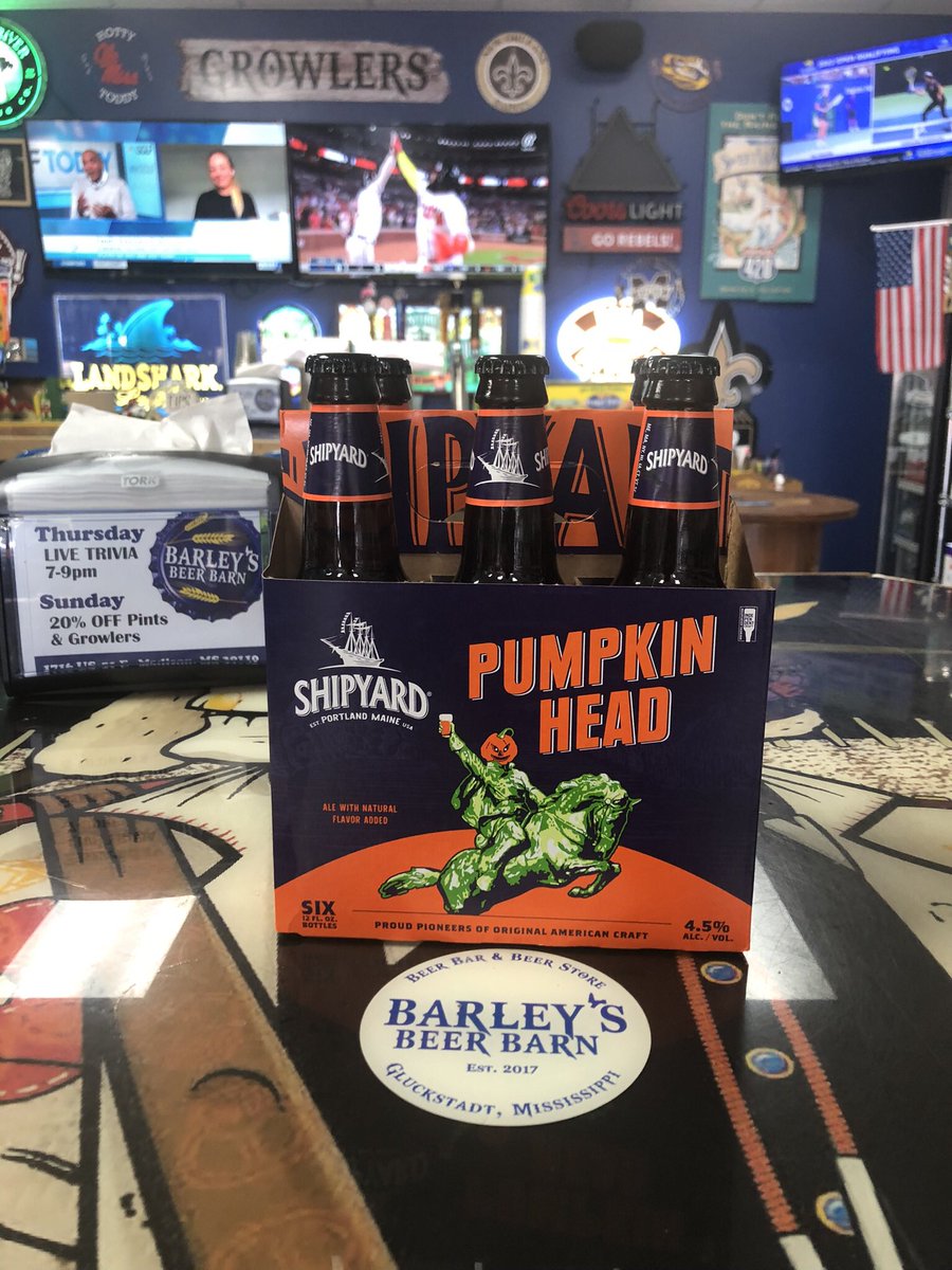 BarleysBeerBarn's tweet photo. Happy Monday!! It’s time for College Football and Pumpkin Head from Shipyard Brewing Company is here. Come see us for all your beer & cigar needs. Thank you for voting us Best Beer Store for the 4th year in a row!!
#bestof2022 #bestof2021 #bestof2020 #bestof2019 https://t.co/6W5CfKWp5Z