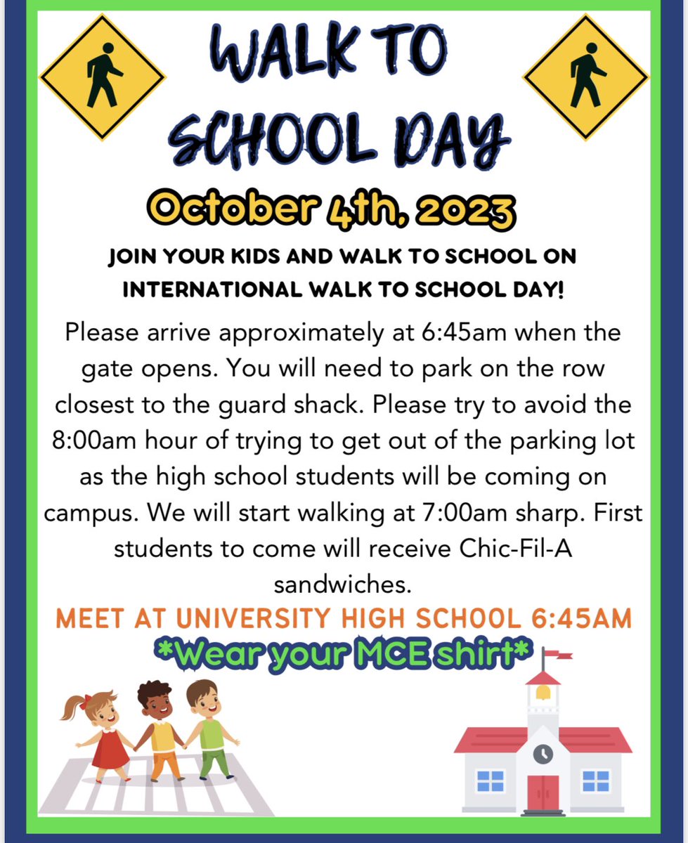 ADouglasVCS's tweet photo. Save the date for our Annual Walk to School day! https://t.co/PM4367ChX2