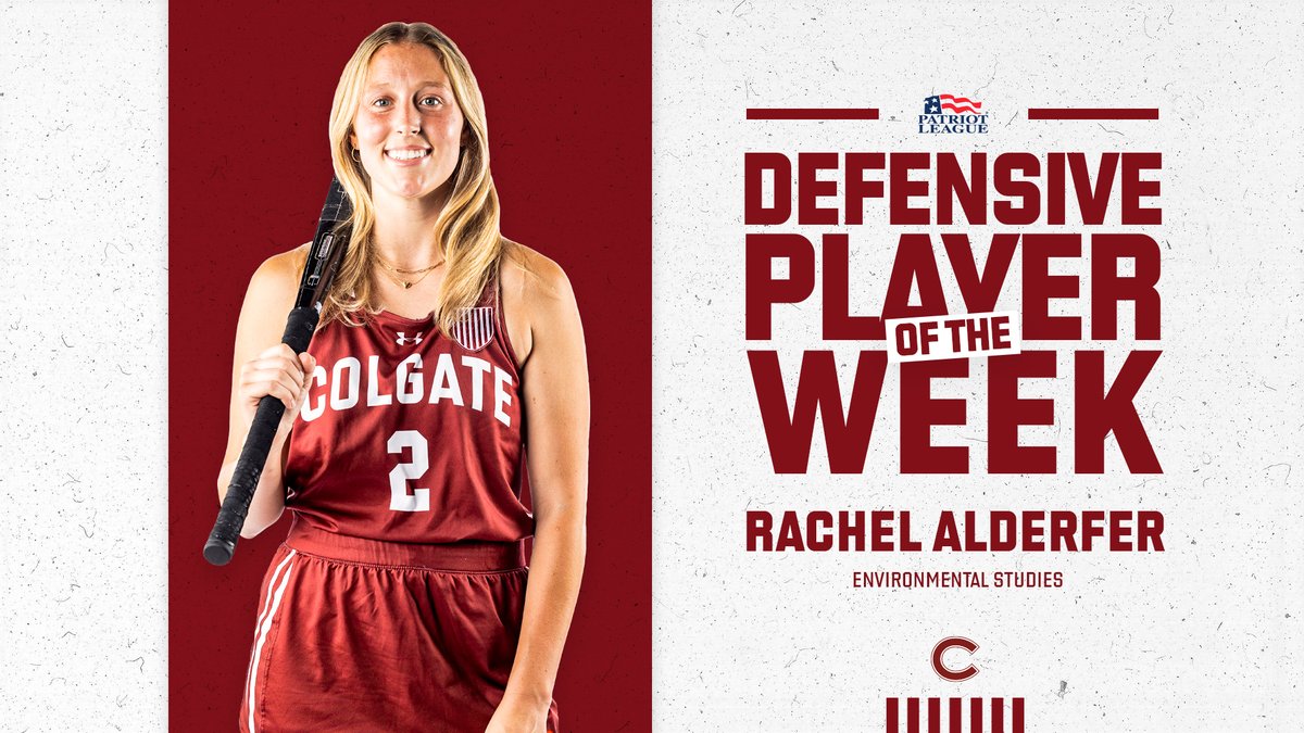 ColgateFH's tweet photo. She had two defensive saves in Sunday's win.

Rachel Alderfer is your @PatriotLeague Defensive Player of the Week!

 https://t.co/1i2kd08Dxf | #GoGate https://t.co/5HWfRnhrUa