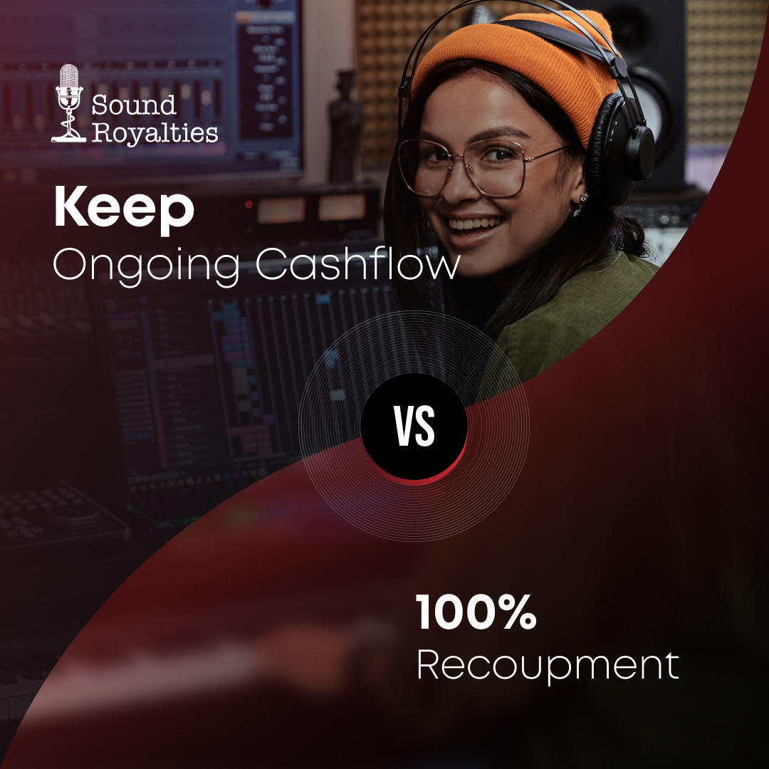 SoundRoyalties's tweet photo. At Sound Royalties, we don't do 100% recoupment. We have revolutionized #royaltyfinancing by enabling access to ongoing cash flow from your #royaltystreams! To receive your own personalized options, click here: https://t.co/61mJdU2DaZ. https://t.co/y3yrL7fRF9