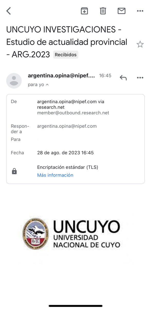 mansapanza's tweet photo. @UNCUYO aparentemente hay alguien haciéndose pasar por uds y enviando encuestas relativas a preferencias políticas https://t.co/VDNEupHJrx
