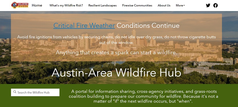 Do you know your wildfire risk? Visit our Wildfire Hub at wildfire-austin.hub.arcgis.com and you can find out, as well as learn so much more.