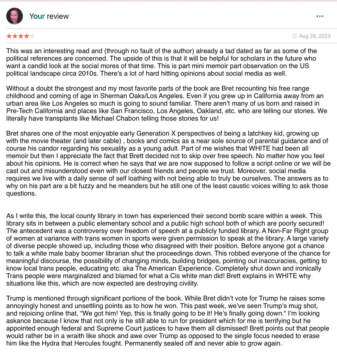 TheSuperAmanda's tweet image. For some reason, this is the first time with Goodreads has not let me link to the actual review. 

I don’t know if that’s because the word “bomb threat” is in the review?

Review below! 
#bretteastonellis #white #lessthanzero #americanpsycho