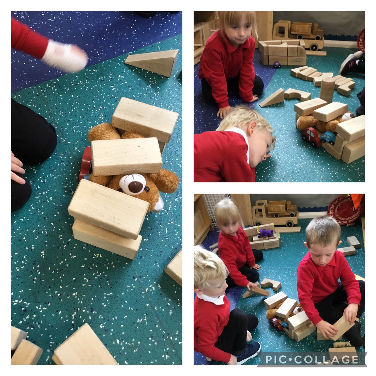 More excellent block play on display today again making homes/houses and beds for animals. 😀 #blocksrock