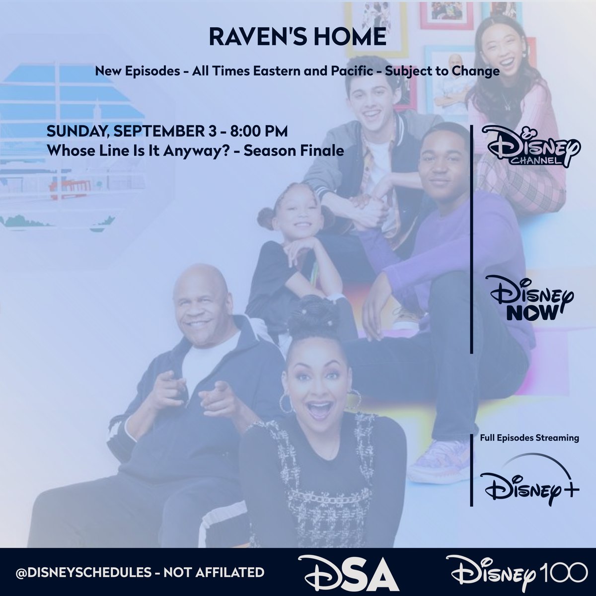 DisneySchedules's tweet photo. Here are the premieres for new #RavenHome in September on Disney Channel. Sunday is the Season 6 Finale which consisted of 18 episodes.
Season 6 was cut from 20 episodes likely due to the Writers' strike. There is currently no renewal for a 7th season yet. https://t.co/9MnEWrVCJL