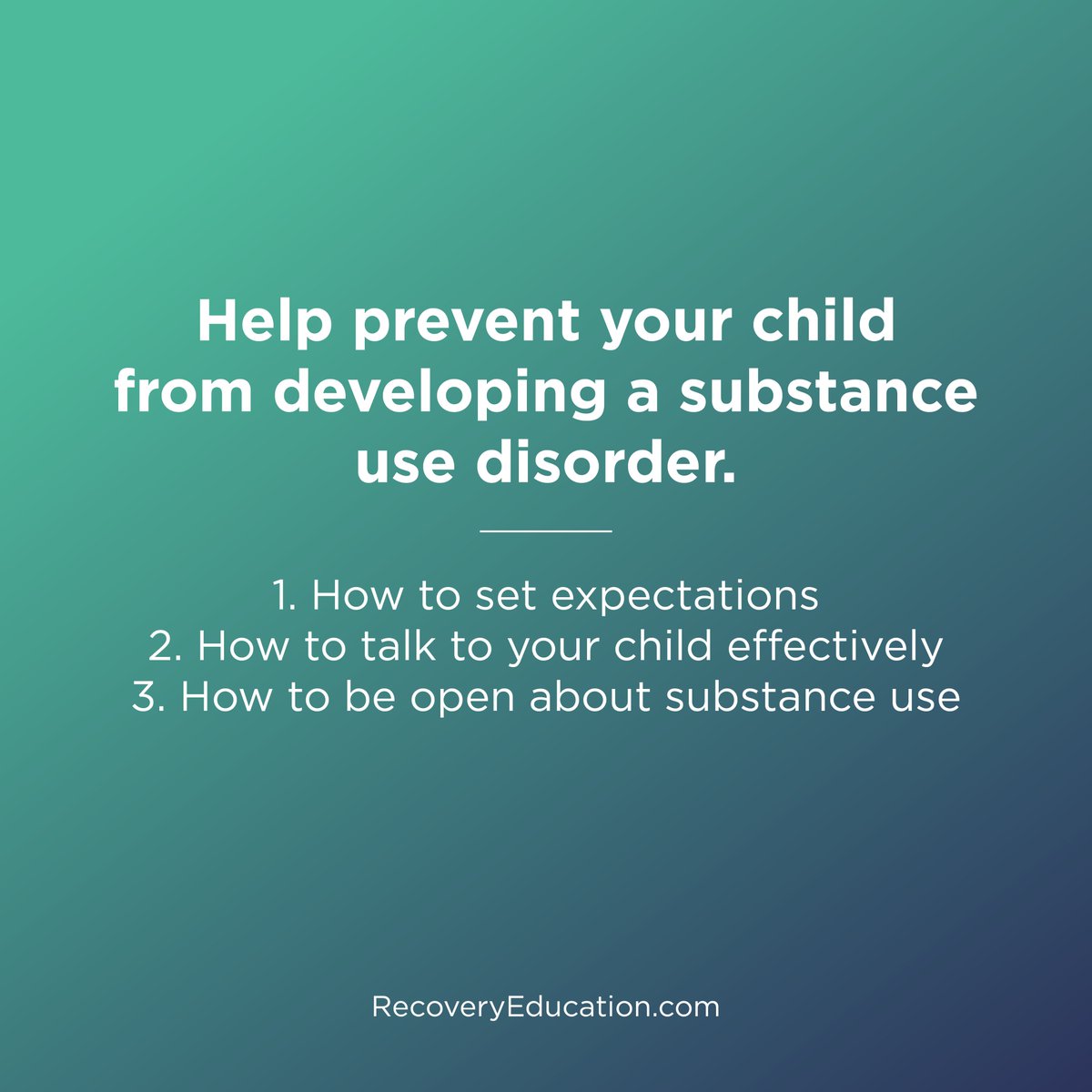 Recovery_Edu's tweet photo. With substances easily available to young people, it’s important for parents to discuss the issue with their children. Visit https://t.co/QmQZQIY62Z to learn more about us and inquire about partnership opportunities. #recoveryeducation https://t.co/LDntk0RxXm