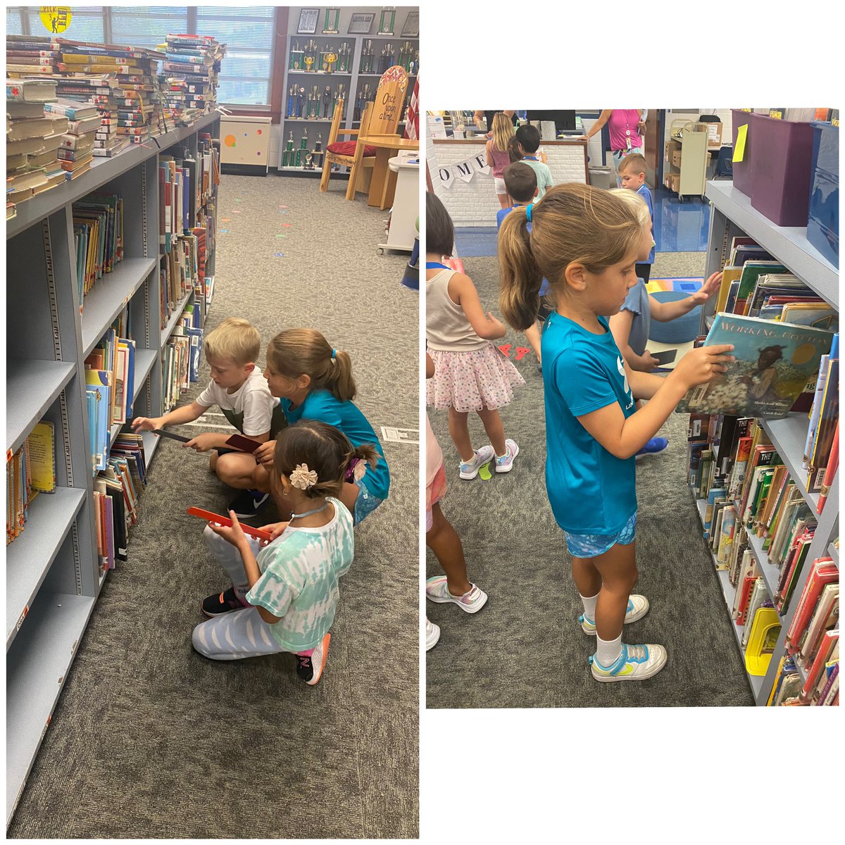 MrsBeckman1st's tweet photo. We had so much fun during our 1st trip to the library!! We were super excited to be able to check out 2 books this year! 🎉📚 @LaurelOakElem https://t.co/hMN82nJj9n