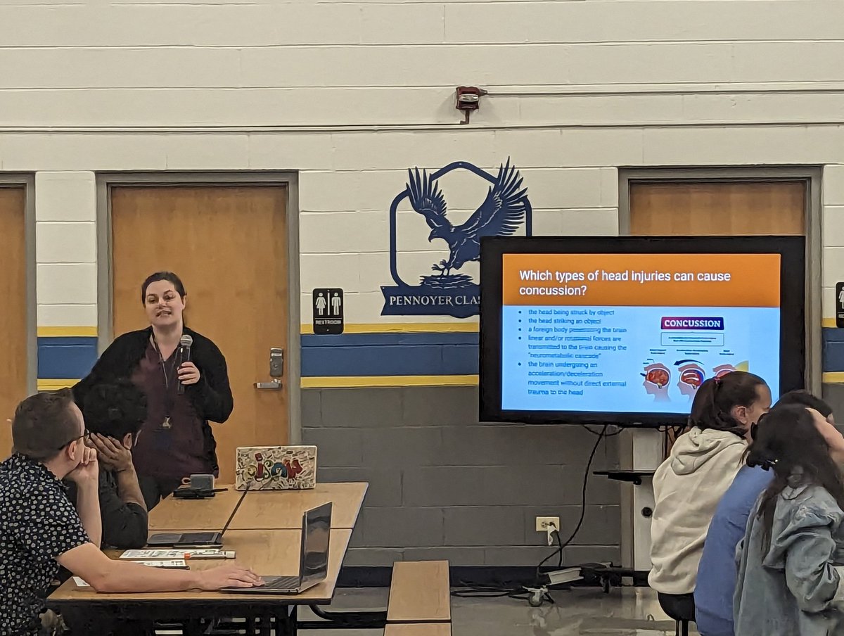 The fabulous Nurse Alana presenting at our staff meeting, saving lives one slide at a time #pennoyerpride #funnynurse #schoolnurse