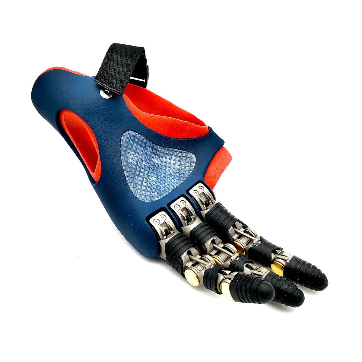 _pointdesigns_'s tweet photo. Fabricated by Point Designs, this prosthesis has three Point Digits, a navy frame with a textured grip surface, and an orange silicone liner. Please contact us today to learn more about our fabrication services!

#pointdesignsfabrication #pointdesigns #pointdigit #pointdigitmini https://t.co/ISdw9oIUmQ