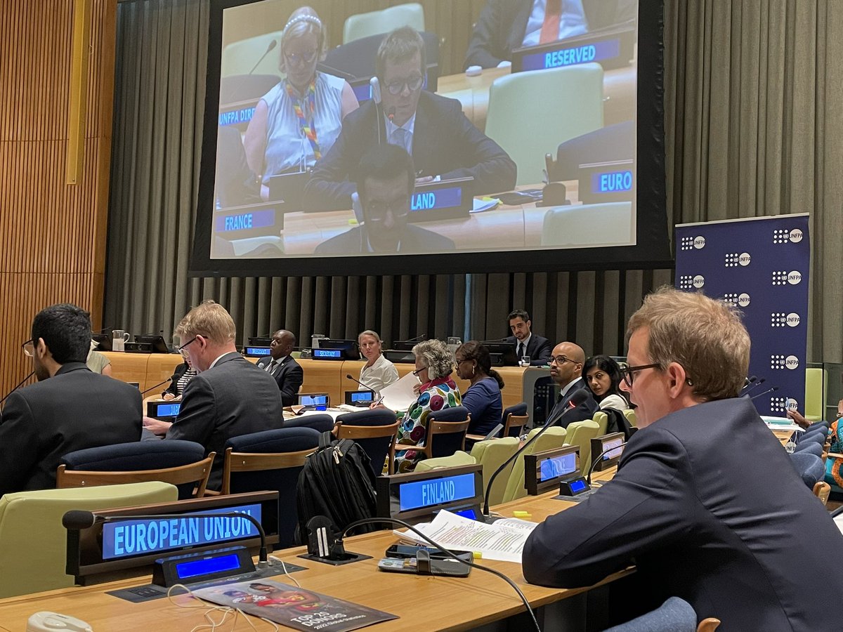 Amb <a href="/LVoionmaa/">Lauri Voionmaa</a> ”We must embed accountability, gender equality &amp; non-discrimination in the design, development, deployment and evaluation of technologies, platforms and tools” <a href="/UNFPA/">UNFPA</a> interactive dialogue on Addressing Gender-Based Violence in a digital world led by <a href="/AmbMKimani/">Martin Kimani</a> 🇰🇪