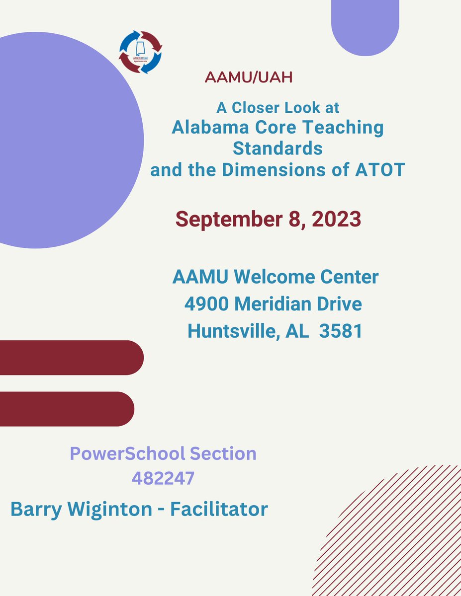 AAMU/UAH Regional Inservice Center tweet media
