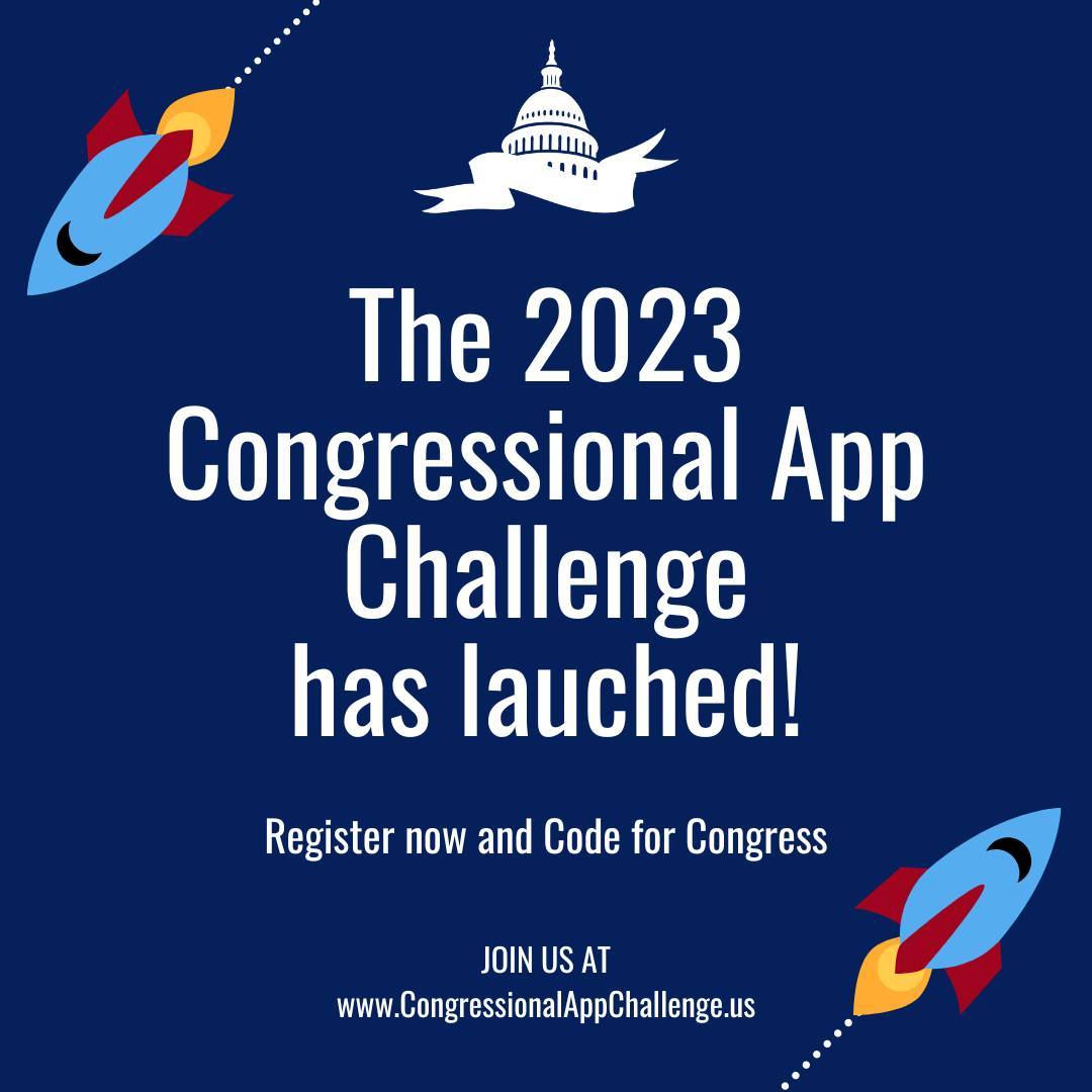 TheKnowledgeHou's tweet photo. 🚀 Ready to Code for Congress? Join the 2023 Congressional App Challenge! U.S. House of Representatives invites students nationwide to showcase skills. App ideas or coding curiosity – this is your chance! https://t.co/JeCCPLphv6
@CongressionalAC
#CAC23 #CodeForCongress https://t.co/o60rB5lPVb