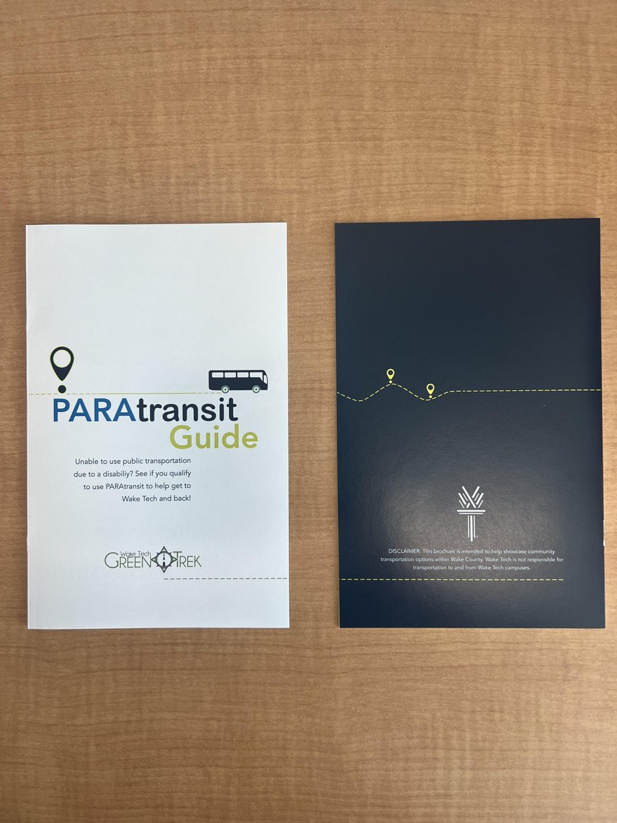 WTGreenTrek's tweet photo. Curious about using paratransit?

Check out our brand-new paratransit booklets that highlight all the paratransit servicing our campuses. 

Booklets can be found at the Disability Support Services offices at SWC and SNWC as well as the Transportation Information Center at SL. https://t.co/I7UEsh9Can