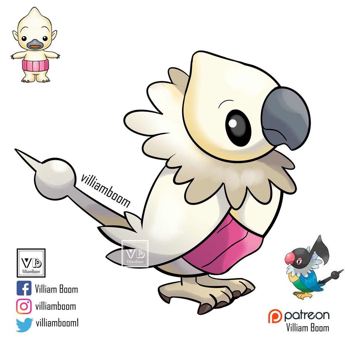 VilliamBoom1's tweet photo. The two Digimon companions of the DigiDestined in Digimon Frontier joins the Pokemon world! More Frontier fusions are on the way!

#bokomon #neemon #digimon #chatot #digimon #digimonfrontier #pokemon #pokefusion #pokemonart #pokemonfusion https://t.co/48891Dr4Oc