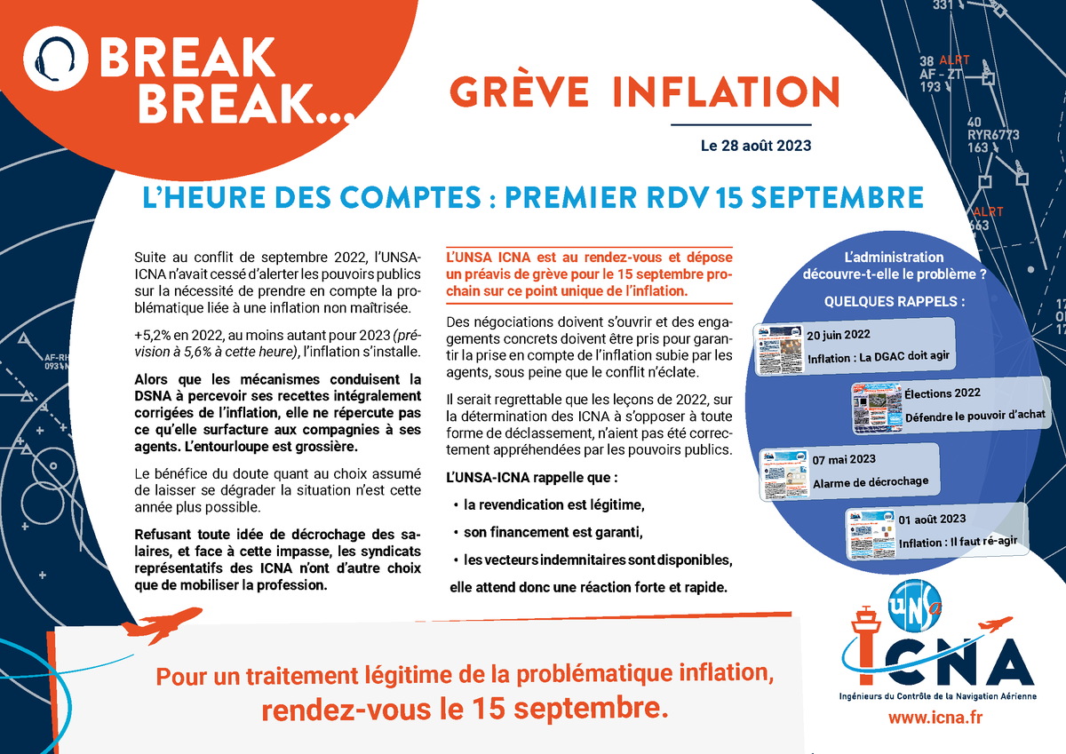 UnsaICNA's tweet photo. Pour un traitement légitime de la problématique #inflation, l'@UnsaICNA dépose un préavis de grève pour le 15 septembre 2023.
https://t.co/grHhXoFe1v https://t.co/1mhCOlQt7T