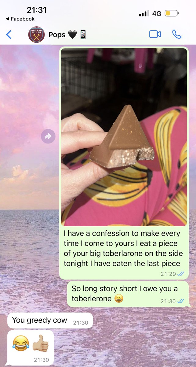 MissCLCarr's tweet photo. Every time I go to my parents I eat a piece of my dads toberlarone tonight was the final piece and I had to confess 😂… https://t.co/E52WP1z5qR