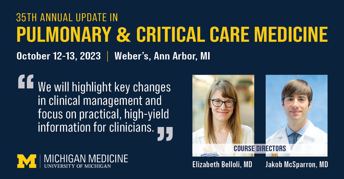 Upcoming Pulmonary and Critical Care CME!! 👩‍⚕️👨‍⚕️ Featuring 15 presentations, 4 hands-on stations, and a special 'Meet with the Experts' luncheon, this offering provides up to 12.25 CME and MOC credits! Learn more and register today: ww2.highmarksce.com/micme/index.cf…