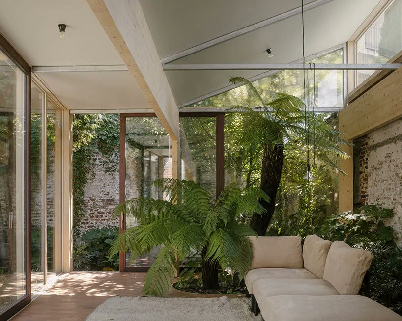 designboom's tweet photo. machteld d’hollander plants this 'martelaar house' as a tropical oasis in ghent. https://t.co/6mNOGV9Y30 https://t.co/deWYhzfmSX