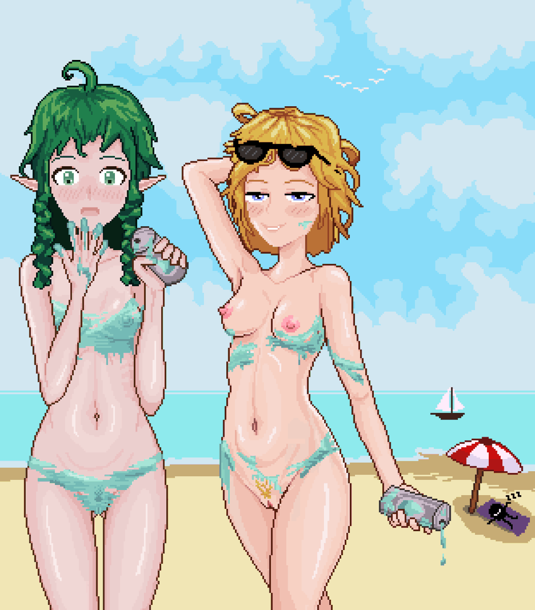 fluxfruit's tweet photo. Once more just in the nick of time: this month's theme from the pixel theater - swimsuit.
Nice, green, painted and hopefully waterproof. https://t.co/wZoQzo1vI5