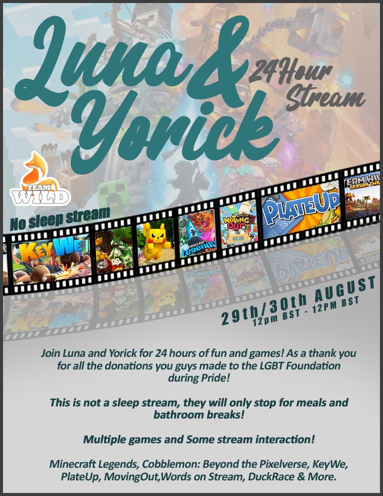 TODAY IS THE DAY! LETS GO <a href="/Yorickvd01_/">Yorickvd01</a>  lets do <a href="/SmpWild/">Wild SMP</a> proud!!!!! - Live in 2 hours!!! from 12pm BST! We are kicking it off with Minecraft Legends, with shared music and beats #Minecraft #Twitchtv #Twitchstreamer #Pokemon #24hourStream