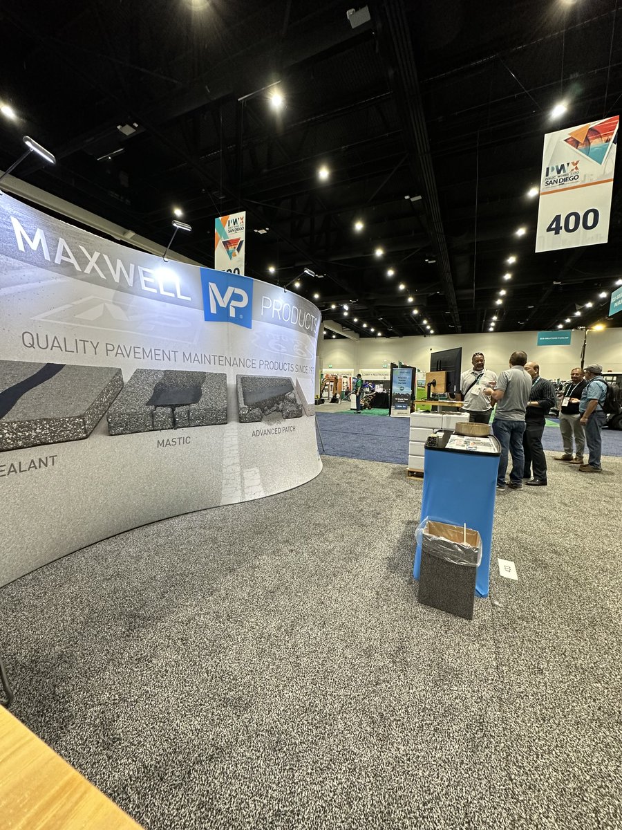 maxprodinc's tweet photo. For those at or going to #PWX2023 in San Diego this week, come see us &amp; say hello at booth 433! Learn more about next generation crack sealants (#Elastoflex &amp; #NUVO), as well as #GAPMastic &amp; #GAPPatch #pavementrepair materials. #pavementpreservationproducts #pavementmaintenance https://t.co/QfqDl4k6SQ