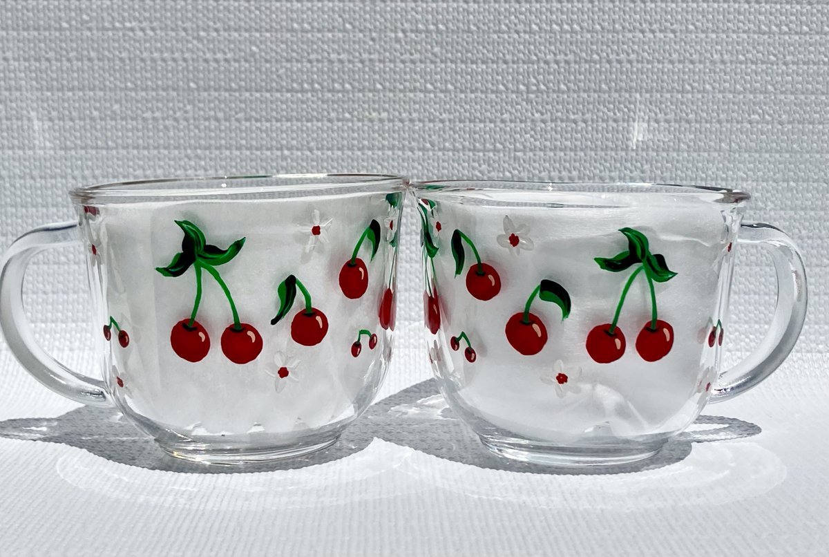 etsy.com/listing/146202… #largecups #cherrycups #soupcups #SMILEtt23 #cherrydecor #paintedcups #etsyshop