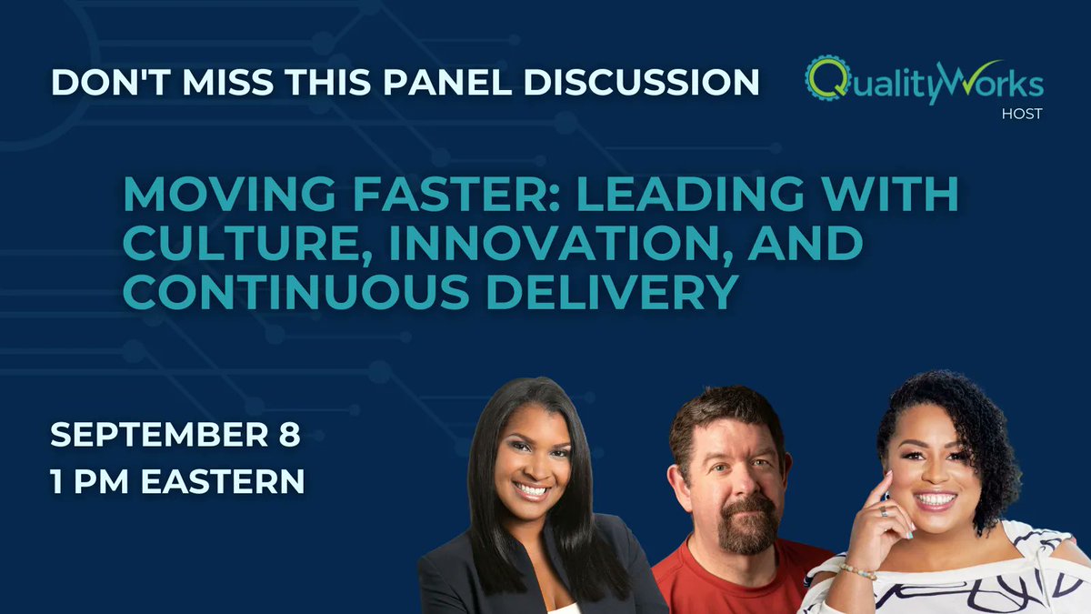 qualityworkscg's tweet photo. Join us September 8th as QualityWorks hosts a webinar focused on how we can elevate business practices with cutting-edge innovation, communication with an eye on culture, and technical expertise. 

#innovation #qualityworks #continuousdelivery #culture
https://t.co/6knBuqdolr https://t.co/YrOWXpXILK