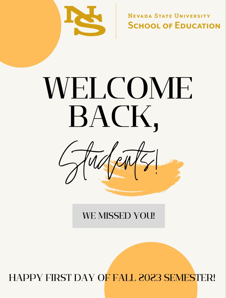 We hope you had a great first day back &amp; wish you the best in studies for this Fall 2023 semester!🦂📚✨ #NevadaStateUniversity #NSU #GoScorpions🦂