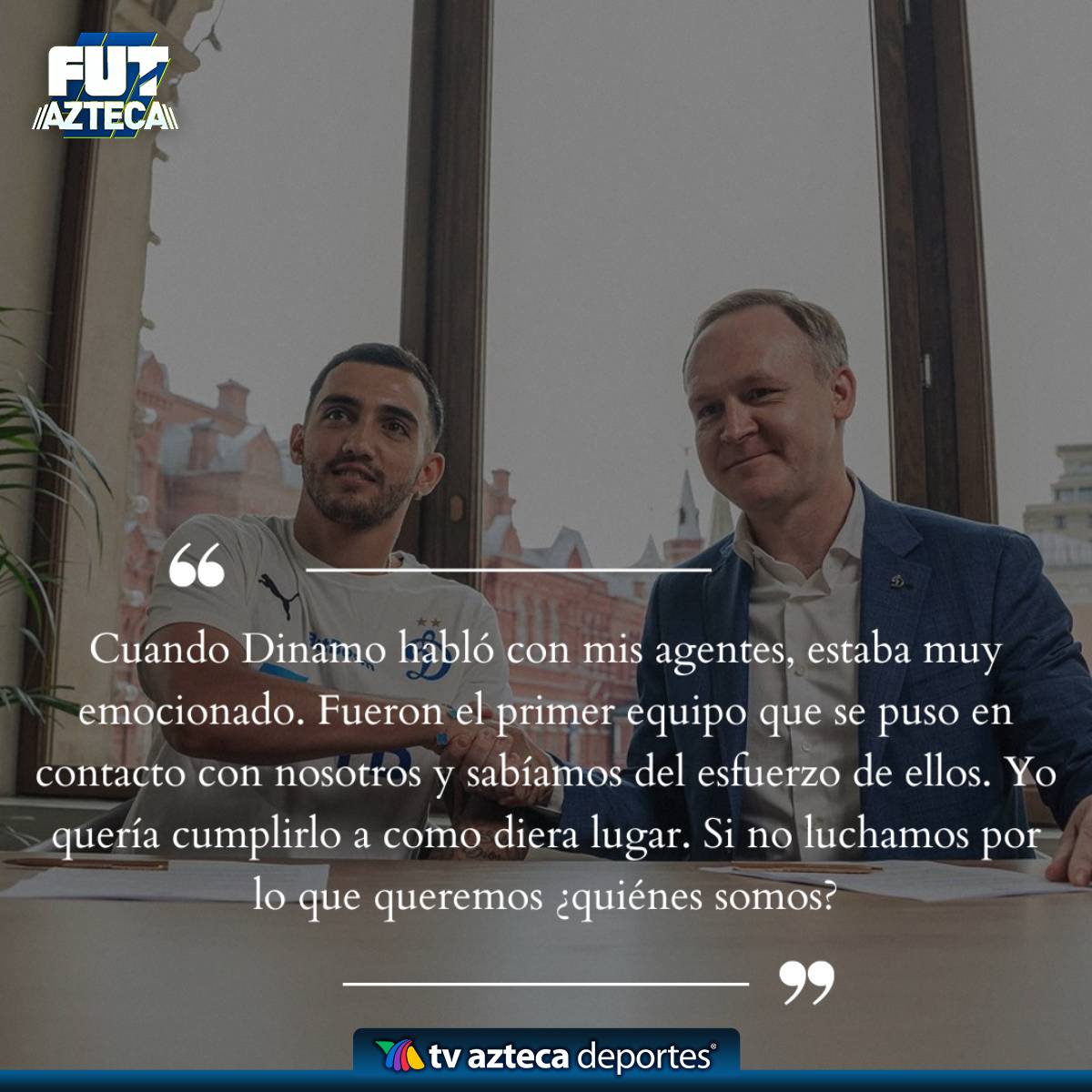 AztecaDeportes's tweet photo. ¡Luis Chávez da sus primeras palabras como jugador del FC Dynamo!
Chávez reconoció que quería cumplir su sueño de jugar en Europa a como diera lugar. 🤩
#AztecaDeportes #FCDynamo #luischavez https://t.co/LK1zsd0O2D