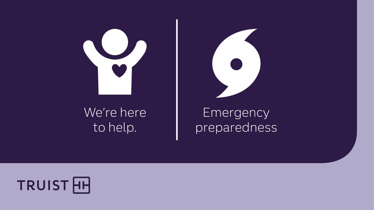 As Tropical Storm #Idalia strengthens, we’re committed to caring for our communities. Check out our resources to help you prepare, respond, and recover from emergencies. Your account info is available through online and mobile banking or at 844-4TRUIST (844-487-8478). Stay…