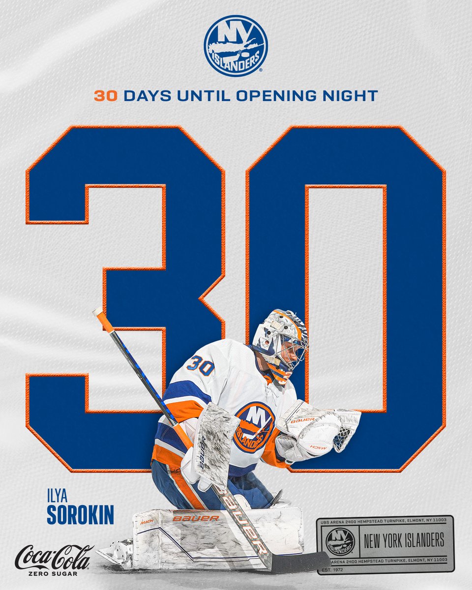 NYIslanders's tweet image. THIRTY DAYS UNTIL PUCK DROP.