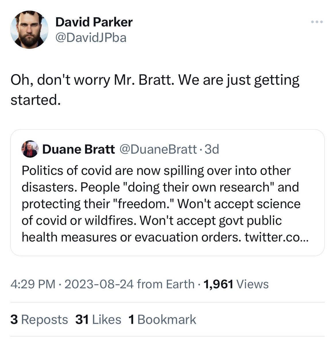gilmcgowan's tweet photo. He approves of people obstructing the work of firefighters fighting wildfire (in the name of freedom, don’t you know!) … and he says we should brace ourselves to see even more of this behaviour from the convoy crowd. https://t.co/ibSzoYVtue