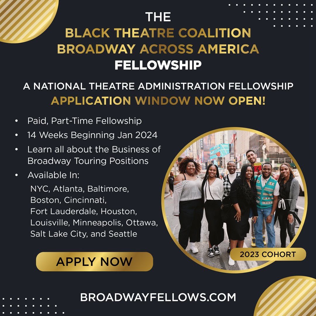 Do you know a recent grad or current college junior or senior who loves the performing arts? 🎭Applications for 2024 Spring Semester are now open through September 29, 2023. 👇🏿

Broadwayfellows.com