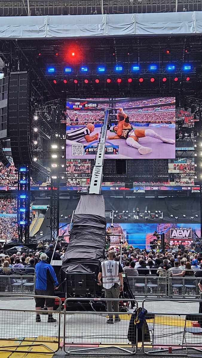 MattOliver18's tweet photo. So @rmorfnyc we bought tickets for #AEWAllIn and had these seats and were not able to be moved.

At £200 a ticket this is both shocking and dissapointing. https://t.co/SN3CkjkpOu